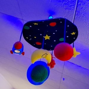 Space themed baby mobile